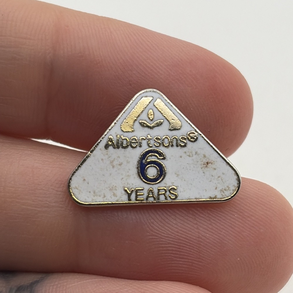 Albertsons Grocery Store 6 Years Of Service Employee Lapel Hat Pin
